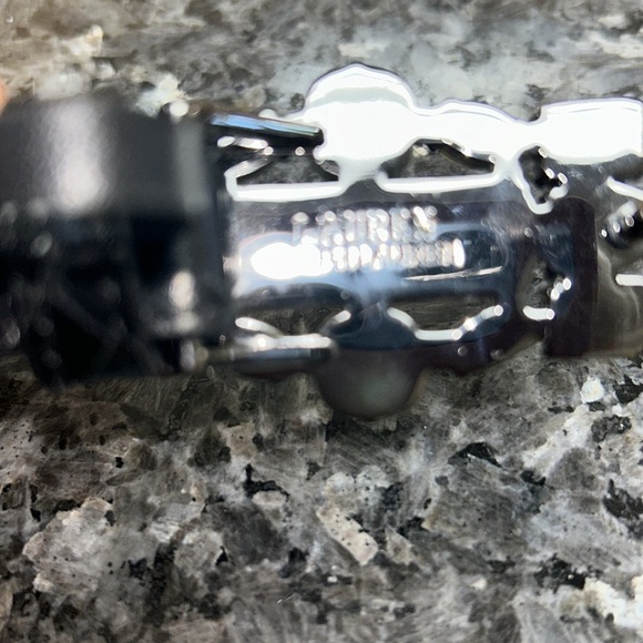 ⭐️NWOT Lauren Ralph Lauren Faux Snakeskin Black Belt with Gemstone Buckle⭐️ - Picture 4 of 8